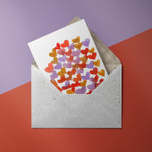 水色溶融ハートバレンタインデイカード カード