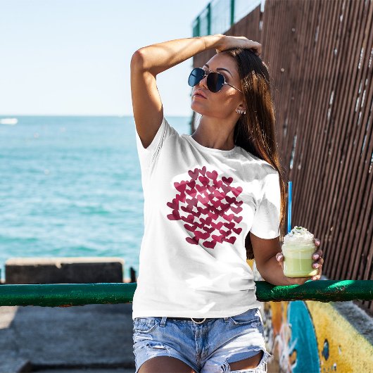 水色溶融ハート- vivaマゼンタ tシャツ