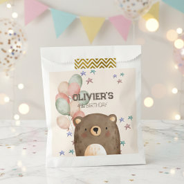 水色熊とバルーン誕生日お気に入りバッグ フェイバーバッグ