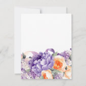 水色牡丹ほこりっぽいメイブピーチ返信カード 出欠カード (裏面)