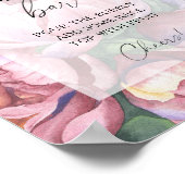 水色牡丹バラ – 泡状バー ポスター (角)