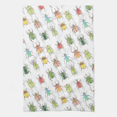 水色甲虫ラブバグ春 キッチンタオル (縦)