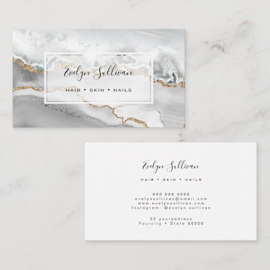 水色白地縁 名刺 (正面/裏面)