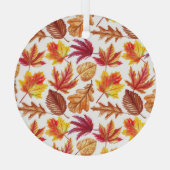 水色秋の植物性、シームレスな組成物。 ガラスオーナメント (裏面)