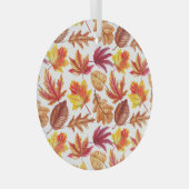 水色秋の植物性、シームレスな組成物。 ガラスオーナメント (正面右)