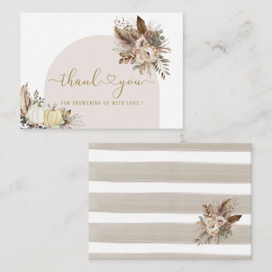 水色秋ラブブライダルシャワーフラワーカンプラ ノートカード (正面/裏面)