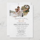 水色紙フォトロープ我々結び目BBQ 招待状 (正面)