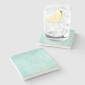 水色紙背景空白の ストーンコースター (横)