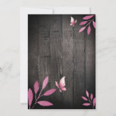 水色素朴ピンクの蝶ガールbabshower 招待状 (裏面)