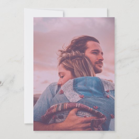 水色素朴ピンクフローラフォトブライダルシャワー 招待状 (裏面)