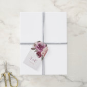 水色素朴フローラ秋の結婚式モノグラム ギフトタグ (より糸付き)