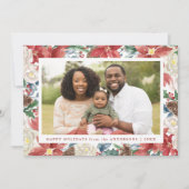 水色素朴ポインセチア枠写真 シーズンカード (正面)