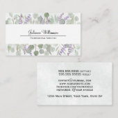 水色素朴ユーカリ及びラベンダーかわいらし 名刺 (正面/裏面)