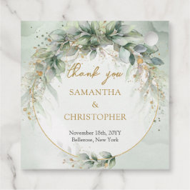 水色素朴ユーカリ緑金ゴールド フェイバータグ