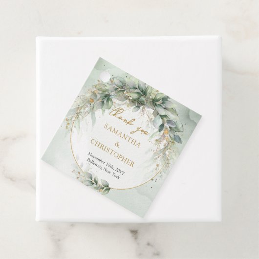 水色素朴ユーカリ緑金ゴールド フェイバータグ (インサイチュ)