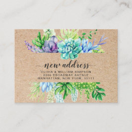 水色素朴多肉性の移動発表 エンクロージャーカード