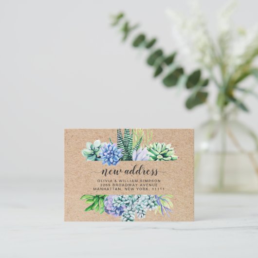 水色素朴多肉性の移動発表 エンクロージャーカード (スタンド正面)