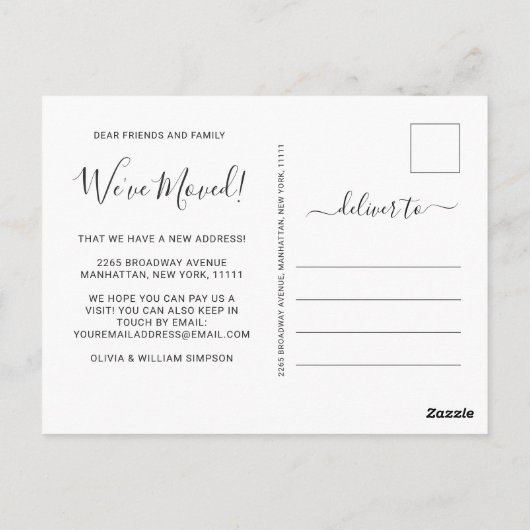 水色素朴多肉性の移動発表 ポストカード (裏面)