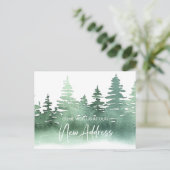 水色素朴松の木のアドレス変更 ポストカード (スタンド正面)