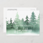 水色素朴松の木のアドレス変更 ポストカード (正面/裏面)