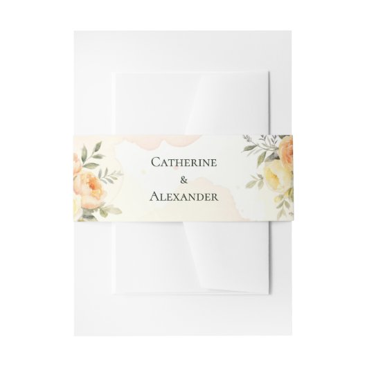 水色結婚の素朴フローラ 招待状ベリーバンド (正面例)