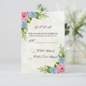 水色結婚フローラのR.S.V.P. 出欠カード (スタンド正面)