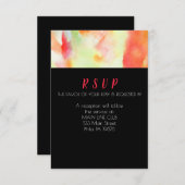 水色結婚式招待状応答応答RSVP 招待状 (正面/裏面)