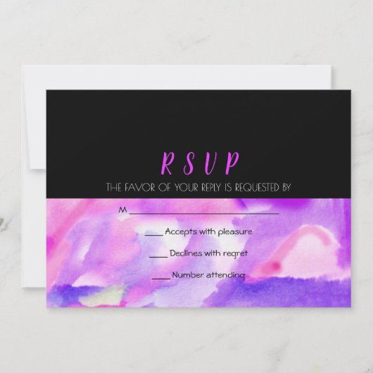 水色結婚式招待状応答応答RSVP 招待状 (正面)