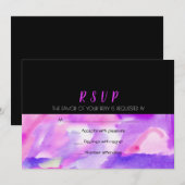 水色結婚式招待状応答応答RSVP 招待状 (正面/裏面)