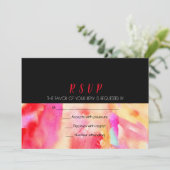 水色結婚式招待状応答応答RSVP 招待状 (スタンド正面)
