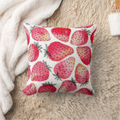 水色絵を描と水墨染めのイチゴ クッション (ブランケット)