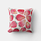 水色絵を描と水墨染めのイチゴ クッション (正面)