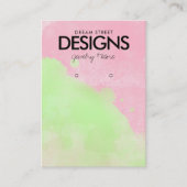 水色絵を描（ばちゃばちゃ）跳ねるイヤリングディスプレイカード 名刺 (正面)