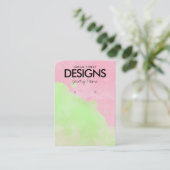 水色絵を描（ばちゃばちゃ）跳ねるイヤリングディスプレイカード 名刺 (スタンド正面)