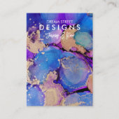 水色絵を描（ばちゃばちゃ）跳ねるイヤリングディスプレイカード 名刺 (正面)