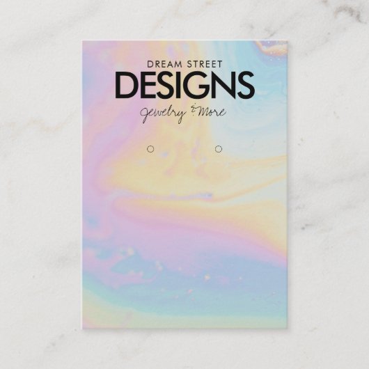 水色絵を描（ばちゃばちゃ）跳ねるイヤリングディスプレイカード 名刺 (正面)