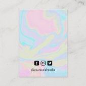 水色絵を描(ばちゃばちゃ)跳ねるイヤリングディスプレイカード 名刺 (裏面)