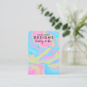 水色絵を描(ばちゃばちゃ)跳ねるイヤリングディスプレイカード 名刺 (スタンド正面)