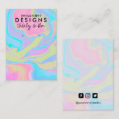 水色絵を描（ばちゃばちゃ）跳ねるイヤリングディスプレイカード 名刺 (正面/裏面)