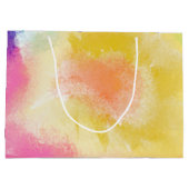 水色絵を描、ハッピーバースデー、大抱き枕 ラージペーパーバッグ (裏面)