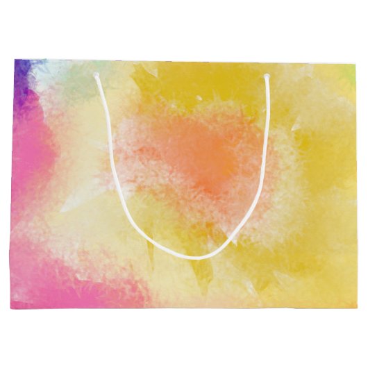 水色絵を描、ハッピーバースデー、大抱き枕 ラージペーパーバッグ (裏面)