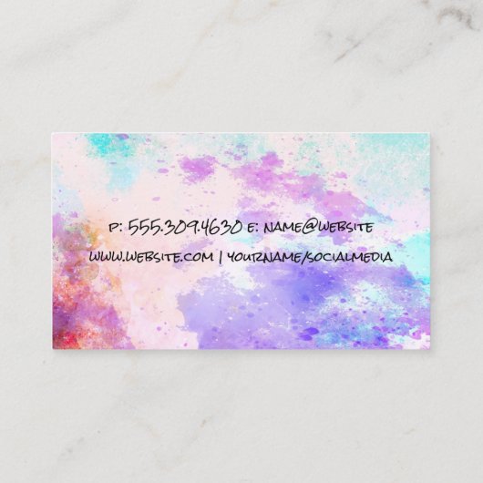 水色絵を描 | 塗芸術的色 名刺 (裏面)