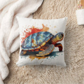 水色絵画のカラフル クッション (ブランケット)