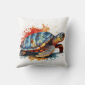 水色絵画のカラフル クッション (裏面)