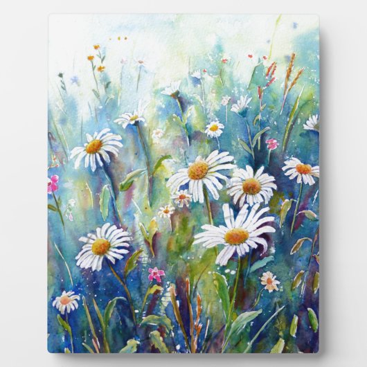 水色絵画のデイジー場 フォトプラーク (正面)