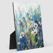 水色絵画のデイジー場 フォトプラーク (側面)