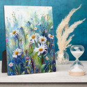 水色絵画のデイジー場 フォトプラーク (側面)