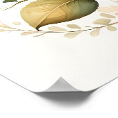 水色絵画のバラピンク ポスター (角)