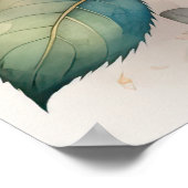 水色絵画のバラピンクII ポスター (角)