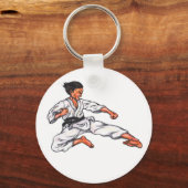 水色絵画の空手男 キーホルダー (正面)
